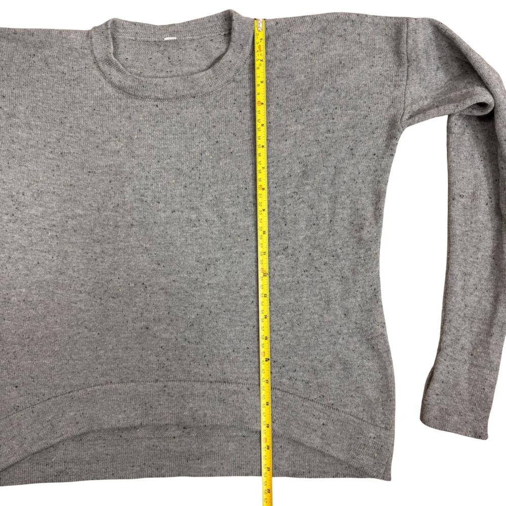 Lululemon Yogi Crew‎ Sweater Heather Speckled Grey Merino Wool Medium - Picture 9 of 10